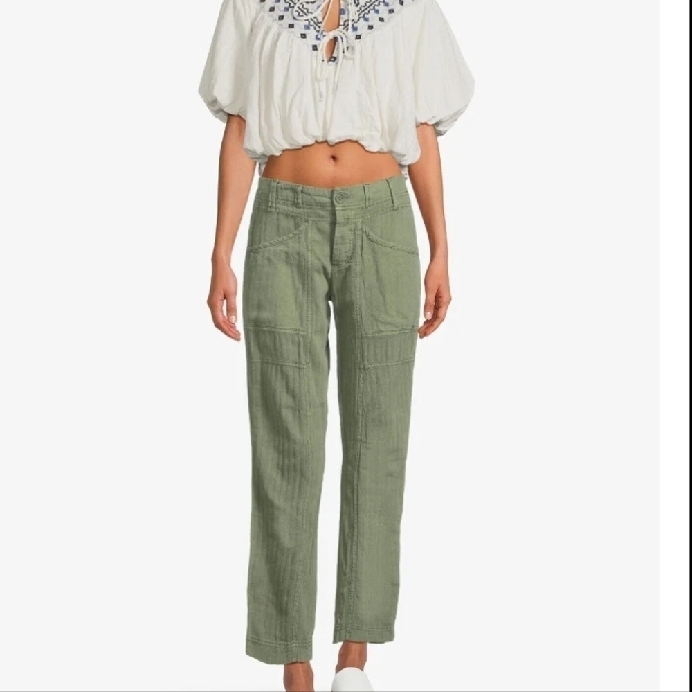 Free People Big Hit Linen Cotton Slouch Pants